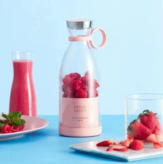Portable 6 Blades Mini Bottle Juicer | USB Rechargeable Smoothie Blender | Powerful Personal Fruit Mixer For Travel, Gym & Home Use