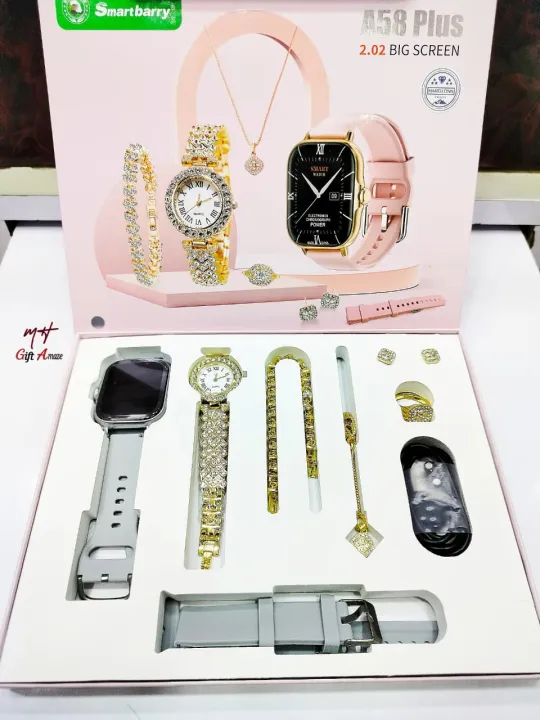 A58 Plus Smartwatch & Jewelry Gift Combo